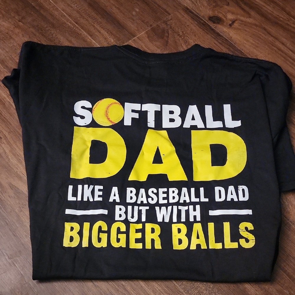 Black Softball Dad Tee - Short Sleeve